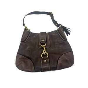 Vintage Coach Hampton Shoulder Hobo Bag Chocolate Brown Great Condition